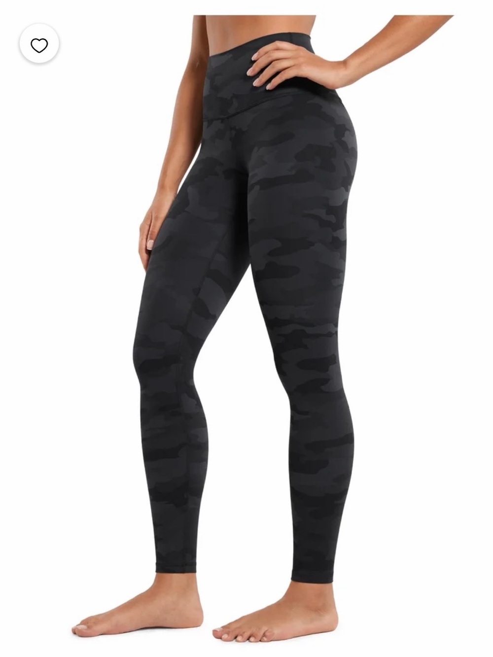CRZ YOGA Women's Fleece Lined Black Camo High-Waist Leggings NWOT